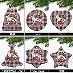 Scottish MacPherson Hunting Ancient Tartan Christmas Ornaments with Scottish Gnome Playing Bagpipes Scottish Plaid Tartan Plaid - ScotsTee - scotstee.com