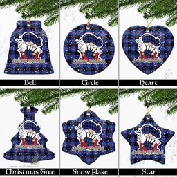Scottish Maule Tartan Christmas Ornaments with Scottish Gnome Playing Bagpipes Scottish Plaid Tartan Plaid - ScotsTee - scotstee.com