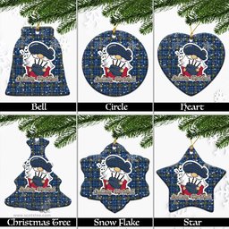 Scottish O'Sullivan Tartan Christmas Ornaments with Scottish Gnome Playing Bagpipes Scottish Plaid Tartan Plaid - ScotsTee - scotstee.com