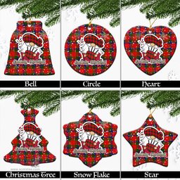 Scottish Nicolson Modern Tartan Christmas Ornaments with Scottish Gnome Playing Bagpipes Scottish Plaid Tartan Plaid - ScotsTee - scotstee.com