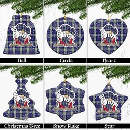 Scottish Sinclair Dress Tartan Christmas Ornaments with Scottish Gnome Playing Bagpipes Scottish Plaid Tartan Plaid - ScotsTee - scotstee.com