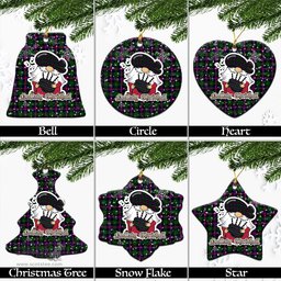 Scottish Urquhart Modern Tartan Christmas Ornaments with Scottish Gnome Playing Bagpipes Scottish Plaid Tartan Plaid - ScotsTee - scotstee.com
