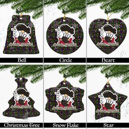 Scottish Vosko Tartan Christmas Ornaments with Scottish Gnome Playing Bagpipes Scottish Plaid Tartan Plaid - ScotsTee - scotstee.com
