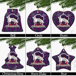 Scottish Wardlaw Tartan Christmas Ornaments with Scottish Gnome Playing Bagpipes Scottish Plaid Tartan Plaid - ScotsTee - scotstee.com