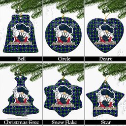 Scottish Sempill Modern Tartan Christmas Ornaments with Scottish Gnome Playing Bagpipes Scottish Plaid Tartan Plaid - ScotsTee - scotstee.com