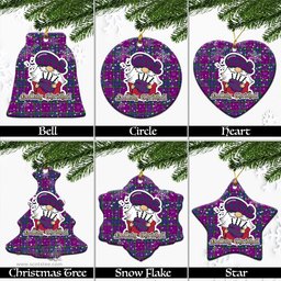 Scottish Wardlaw Modern Tartan Christmas Ornaments with Scottish Gnome Playing Bagpipes Scottish Plaid Tartan Plaid - ScotsTee - scotstee.com