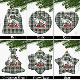 Scottish Taylor Dress Tartan Christmas Ornaments with Scottish Gnome Playing Bagpipes Scottish Plaid Tartan Plaid - ScotsTee - scotstee.com
