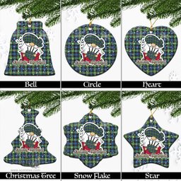 Scottish Watson Ancient Tartan Christmas Ornaments with Scottish Gnome Playing Bagpipes Scottish Plaid Tartan Plaid - ScotsTee - scotstee.com