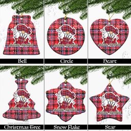 Scottish Straiton Tartan Christmas Ornaments with Scottish Gnome Playing Bagpipes Scottish Plaid Tartan Plaid - ScotsTee - scotstee.com