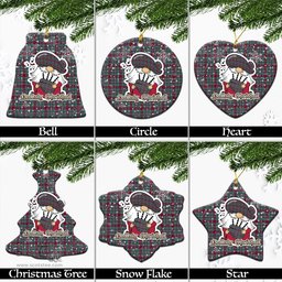 Scottish Spens (Spence) Tartan Christmas Ornaments with Scottish Gnome Playing Bagpipes Scottish Plaid Tartan Plaid - ScotsTee - scotstee.com
