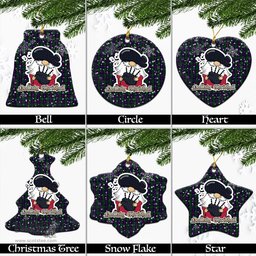 Scottish Urquhart Tartan Christmas Ornaments with Scottish Gnome Playing Bagpipes Scottish Plaid Tartan Plaid - ScotsTee - scotstee.com
