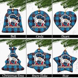 Scottish Wedderburn Tartan Christmas Ornaments with Scottish Gnome Playing Bagpipes Scottish Plaid Tartan Plaid - ScotsTee - scotstee.com