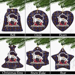 Scottish Sligo County Ireland Tartan Christmas Ornaments with Scottish Gnome Playing Bagpipes Scottish Plaid Tartan Plaid - ScotsTee - scotstee.com