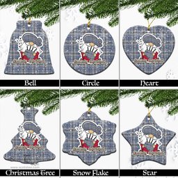 Scottish Tweedie Tartan Christmas Ornaments with Scottish Gnome Playing Bagpipes Scottish Plaid Tartan Plaid - ScotsTee - scotstee.com