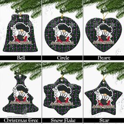 Scottish Russell Tartan Christmas Ornaments with Scottish Gnome Playing Bagpipes Scottish Plaid Tartan Plaid - ScotsTee - scotstee.com