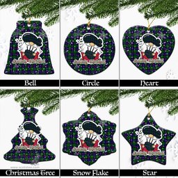 Scottish Shaw Modern Tartan Christmas Ornaments with Scottish Gnome Playing Bagpipes Scottish Plaid Tartan Plaid - ScotsTee - scotstee.com