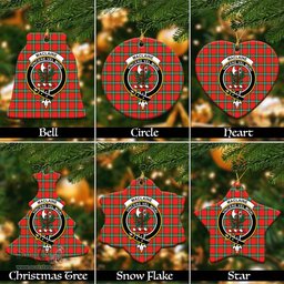 ScotsTee Shop Scottish MacLaine of Loch Buie Clan Crest Tartan Christmas Ornaments