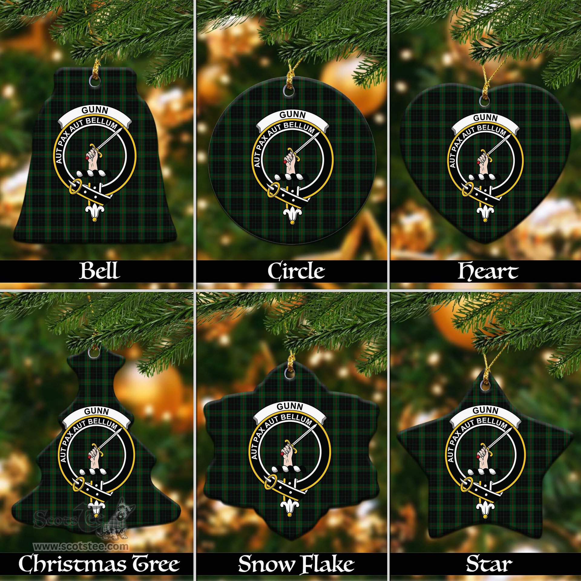 ScotsTee Shop Scottish Gunn Logan Clan Crest Tartan Christmas Ornaments