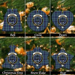 ScotsTee Shop Scottish Hannay Blue Clan Crest Tartan Christmas Ornaments