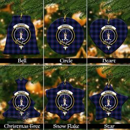 ScotsTee Shop Scottish MacKay Blue Modern Clan Crest Tartan Christmas Ornaments