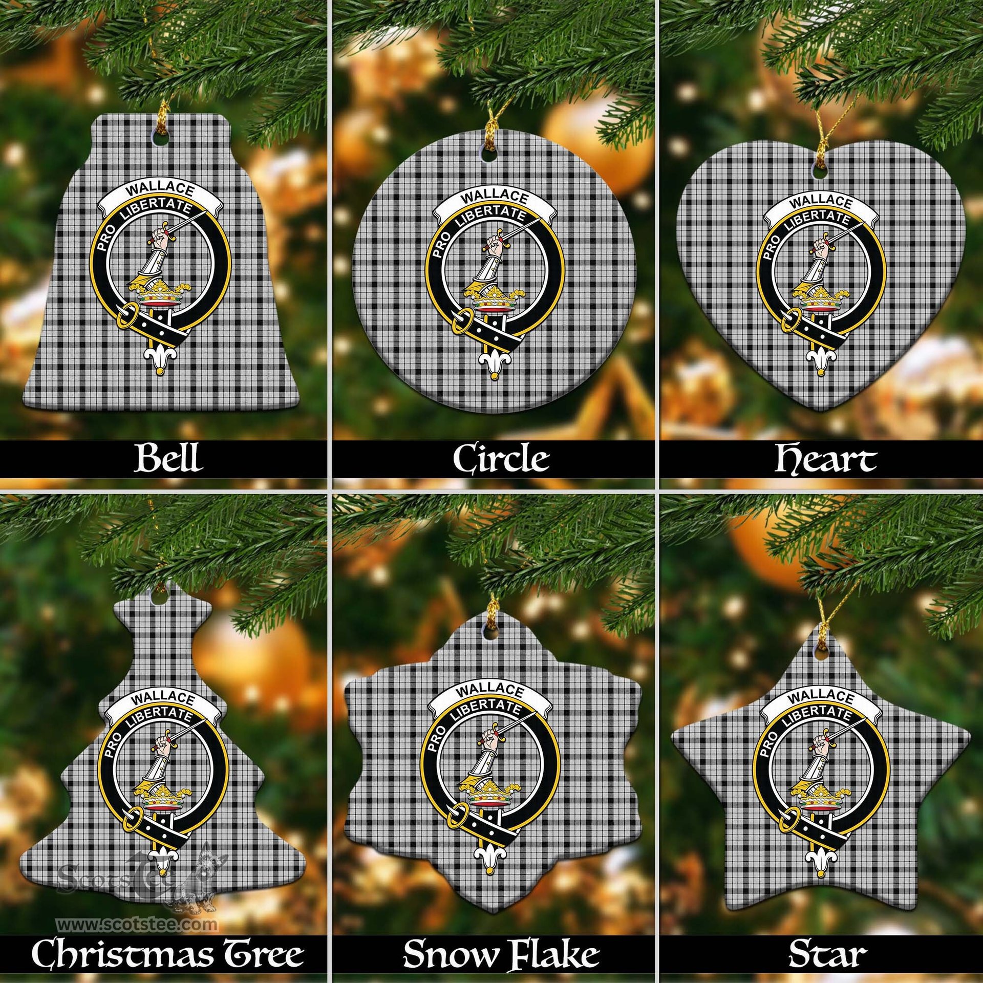 ScotsTee Shop Scottish Wallace Dress Clan Crest Tartan Christmas Ornaments
