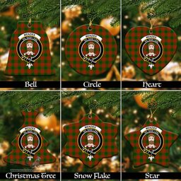 ScotsTee Shop Scottish Menzies Green Modern Clan Crest Tartan Christmas Ornaments