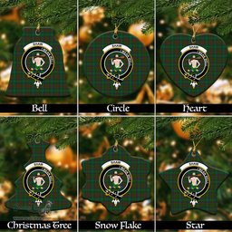 ScotsTee Shop Scottish Shaw of Tordarroch Green Hunting Clan Crest Tartan Christmas Ornaments