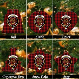 ScotsTee Shop Scottish Munro Black and Red Clan Crest Tartan Christmas Ornaments