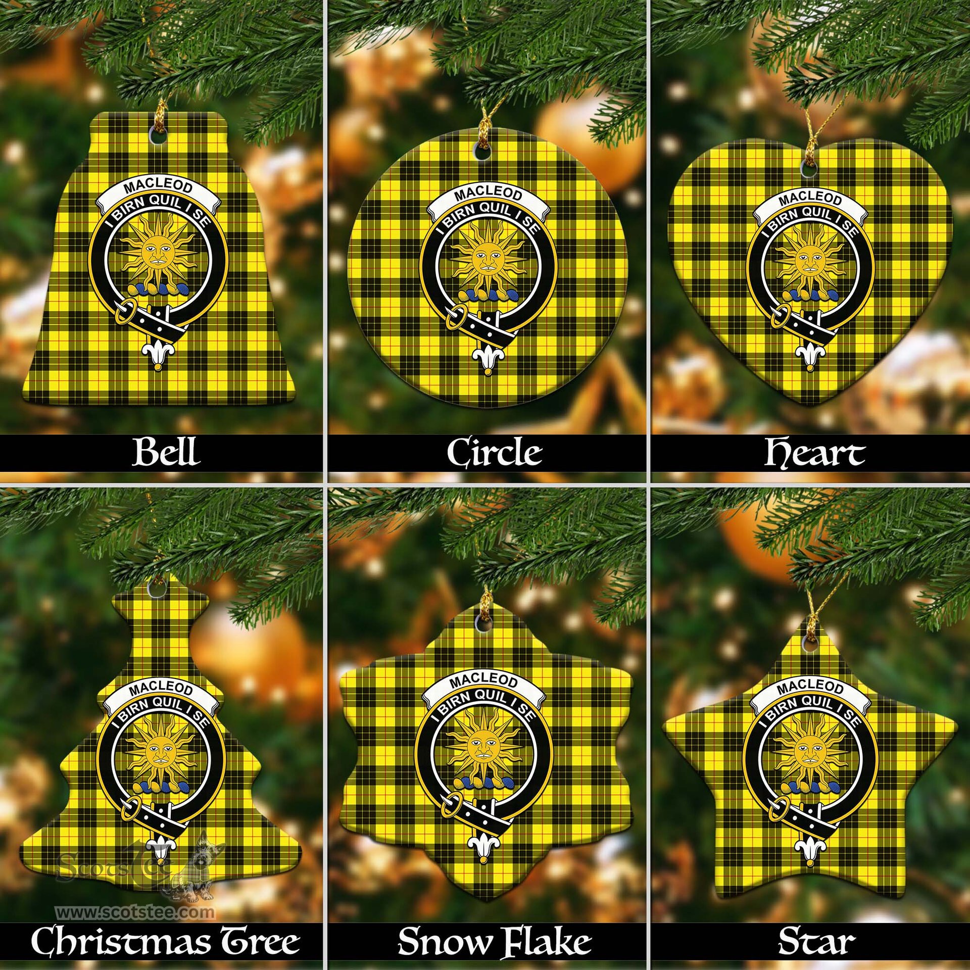ScotsTee Shop Scottish MacLeod of Lewis Modern Clan Crest Tartan Christmas Ornaments