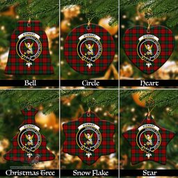 ScotsTee Shop Scottish Stewart of Atholl Clan Crest Tartan Christmas Ornaments