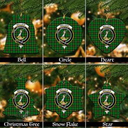 ScotsTee Shop Scottish Wallace Hunting Green Clan Crest Tartan Christmas Ornaments