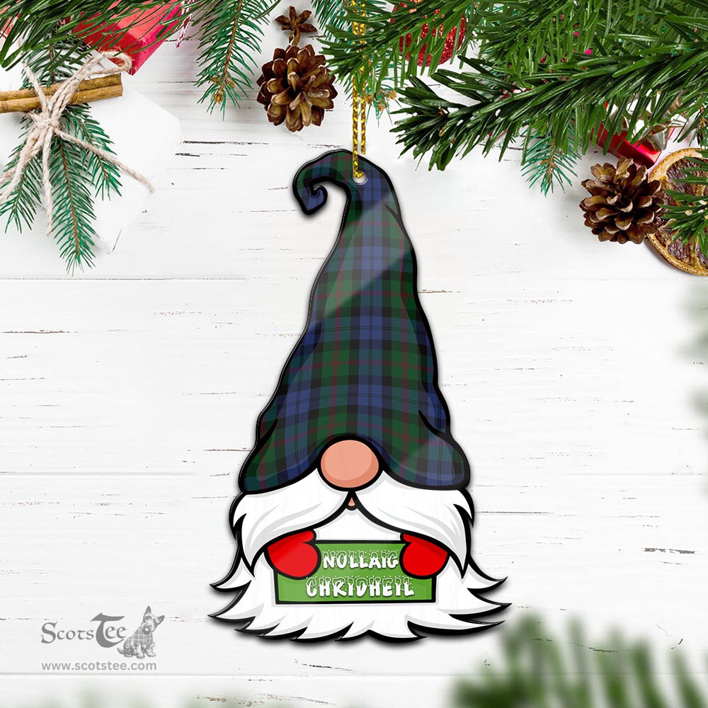 ScotsTee Shop Scottish Baird Clan Tartan Ornament Gnome Christmas Ornament with His Tartan Christmas Hat