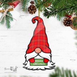 ScotsTee Shop Scottish Burnett Modern Clan Tartan Ornament Gnome Christmas Ornament with His Tartan Christmas Hat