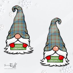 ScotsTee Shop Scottish Balfour Blue Clan Tartan Ornament Gnome Christmas Ornament with His Tartan Christmas Hat