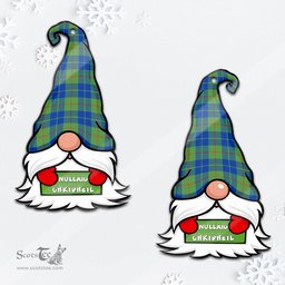 ScotsTee Shop Scottish Barclay Hunting Ancient Clan Tartan Ornament Gnome Christmas Ornament with His Tartan Christmas Hat