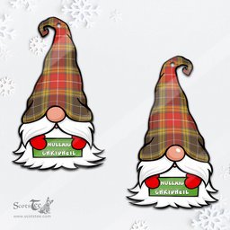 ScotsTee Shop Scottish Buchanan Old Set Weathered Clan Tartan Ornament Gnome Christmas Ornament with His Tartan Christmas Hat