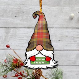ScotsTee Shop Scottish Buchanan Old Set Weathered Clan Tartan Ornament Gnome Christmas Ornament with His Tartan Christmas Hat