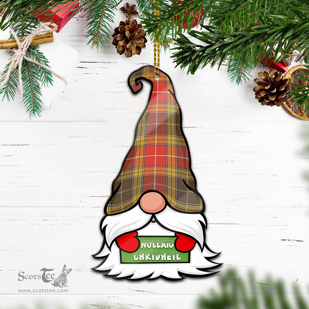ScotsTee Shop Scottish Buchanan Old Set Weathered Clan Tartan Ornament Gnome Christmas Ornament with His Tartan Christmas Hat