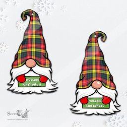ScotsTee Shop Scottish Buchanan Modern Clan Tartan Ornament Gnome Christmas Ornament with His Tartan Christmas Hat