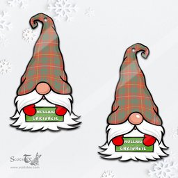 ScotsTee Shop Scottish Bruce Ancient Clan Tartan Ornament Gnome Christmas Ornament with His Tartan Christmas Hat
