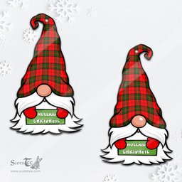 ScotsTee Shop Scottish Dunbar Modern Clan Tartan Ornament Gnome Christmas Ornament with His Tartan Christmas Hat