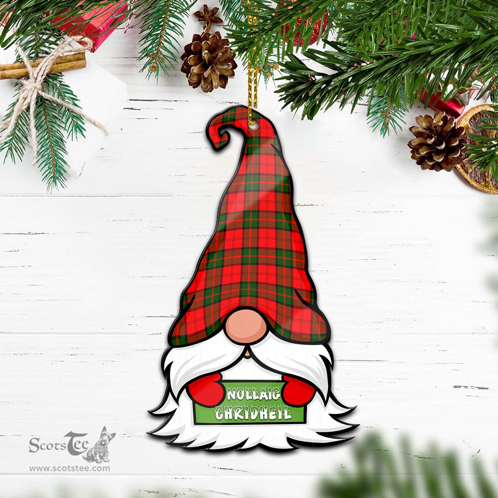 ScotsTee Shop Scottish Dunbar Modern Clan Tartan Ornament Gnome Christmas Ornament with His Tartan Christmas Hat