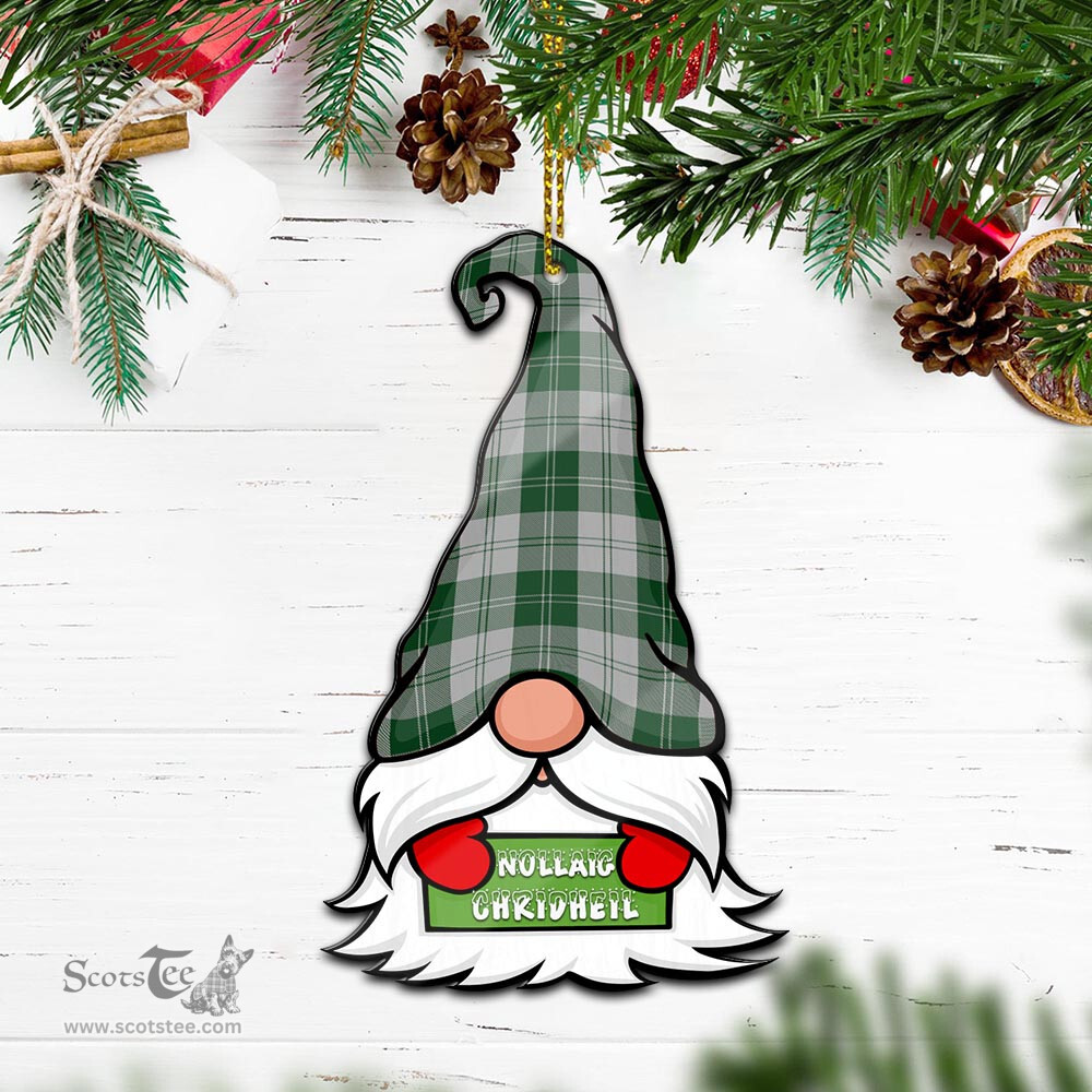 ScotsTee Shop Scottish Erskine Green Clan Tartan Ornament Gnome Christmas Ornament with His Tartan Christmas Hat