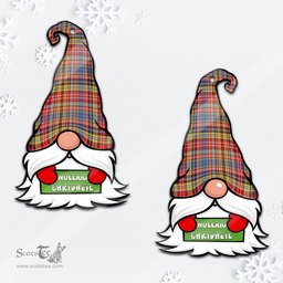 ScotsTee Shop Scottish Drummond of Strathallan Modern Clan Tartan Ornament Gnome Christmas Ornament with His Tartan Christmas Hat