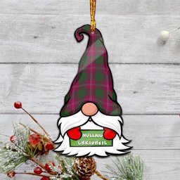 ScotsTee Shop Scottish Crawford Clan Tartan Ornament Gnome Christmas Ornament with His Tartan Christmas Hat