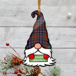 ScotsTee Shop Scottish Crozier Clan Tartan Ornament Gnome Christmas Ornament with His Tartan Christmas Hat
