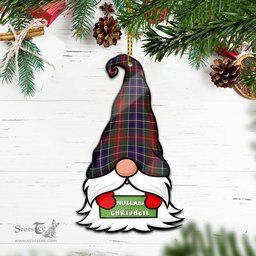 ScotsTee Shop Scottish Crozier Clan Tartan Ornament Gnome Christmas Ornament with His Tartan Christmas Hat