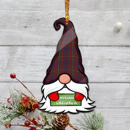 ScotsTee Shop Scottish Clare County Ireland Clan Tartan Ornament Gnome Christmas Ornament with His Tartan Christmas Hat