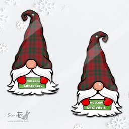 ScotsTee Shop Scottish Dundas Red Clan Tartan Ornament Gnome Christmas Ornament with His Tartan Christmas Hat