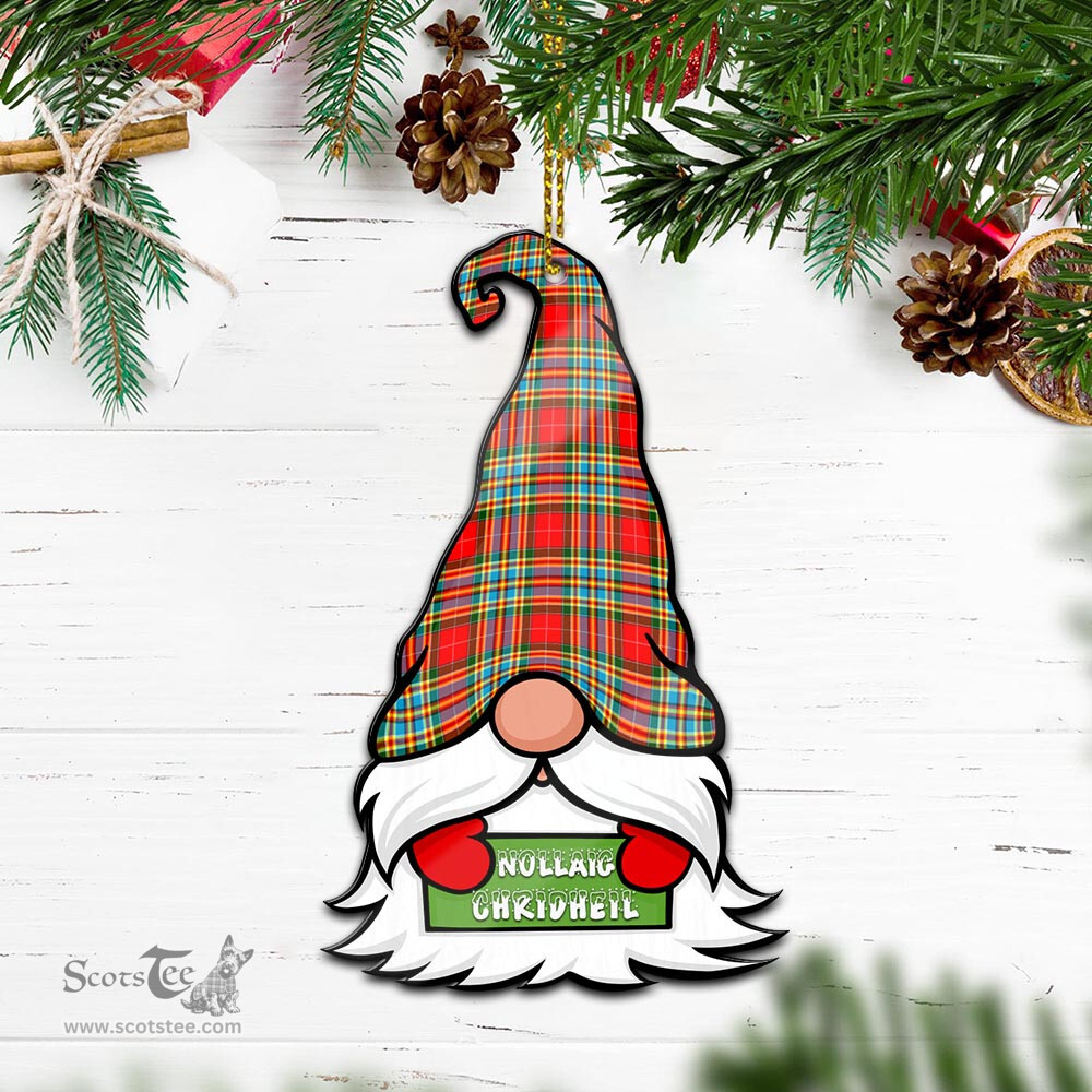 ScotsTee Shop Scottish Chattan Clan Tartan Ornament Gnome Christmas Ornament with His Tartan Christmas Hat